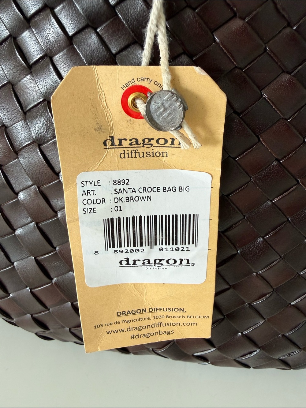 Dragon Diffusion Santa Croce Bag Big Dark Brown - Picture 11 of 13